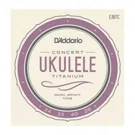 daddario concert titanium ukulele takım teli ej87c