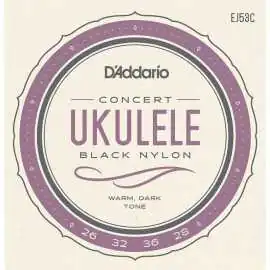 Daddario EJ53C Ukulele Takım Tel Concert Black Nylon