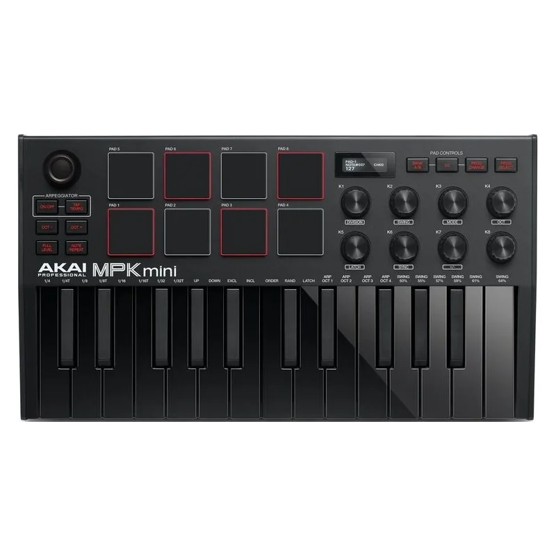 AKAI MPKMINI 3 Black (Siyah)25 Tuş Midi Klavye Kontroller